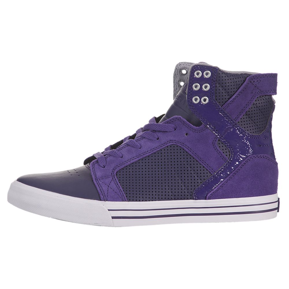 Baskets Montantes Supra SkyTop Violette Purple/White-White Homme | QOA-65646175